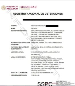 Registro de detención