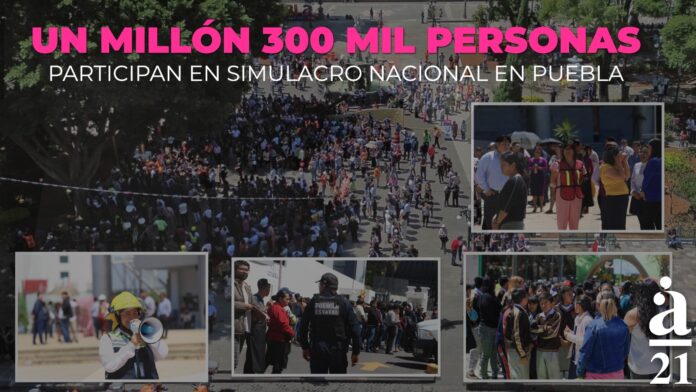 Un millón 300 mil personas participan en Simulacro Nacional en Puebla