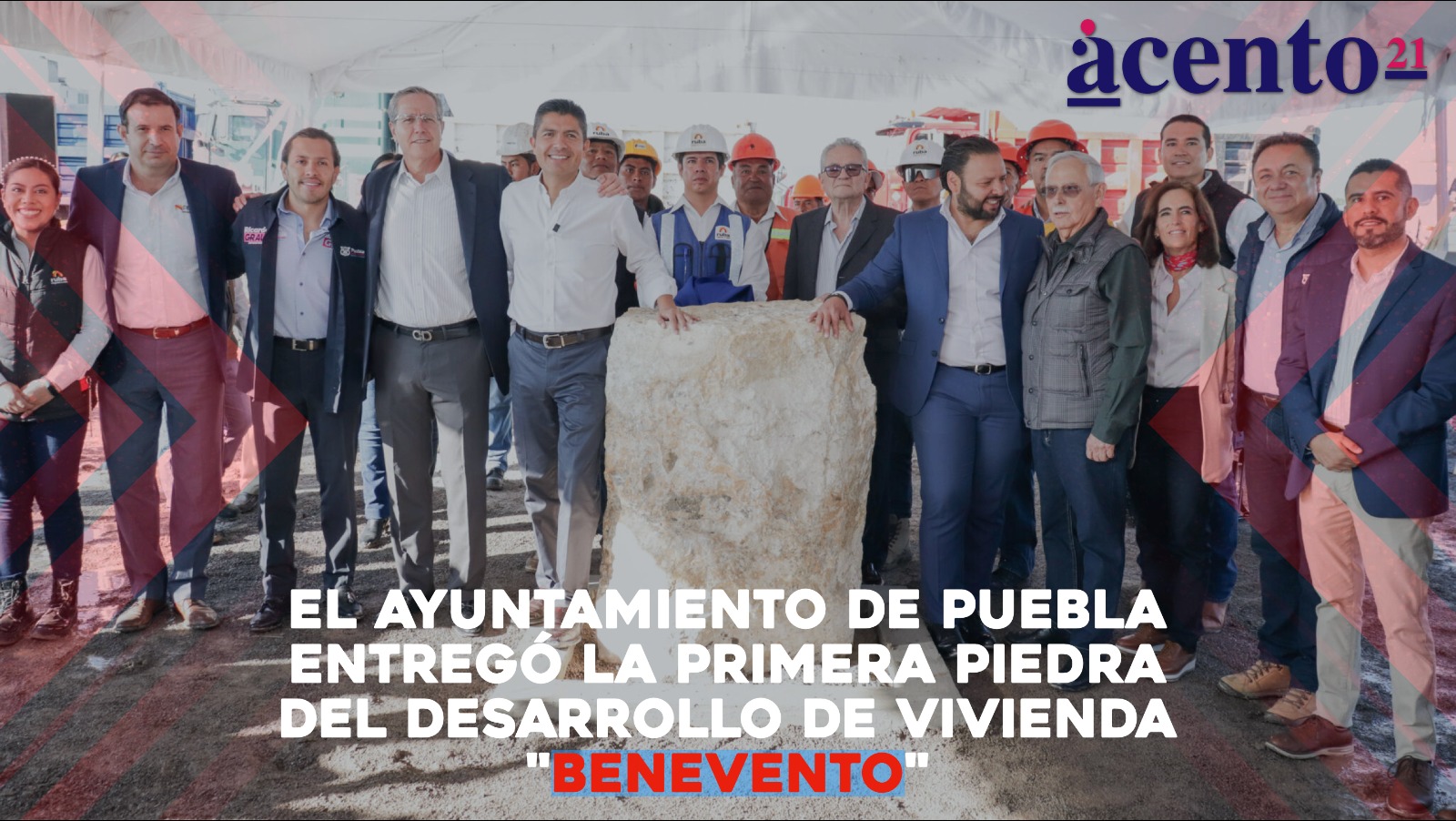 El Ayuntamiento de Puebla entregó la primera piedra del desarrollo de vivienda "Benevento" en San Bartolo Coatepec