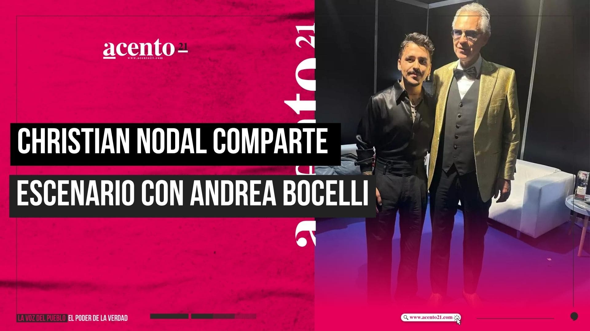 Christian Nodal y Andrea Bocelli