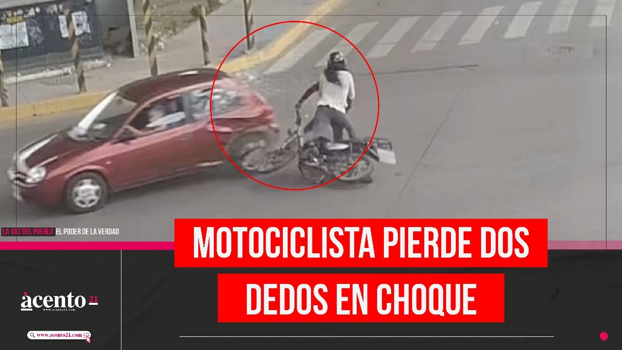 motociclista sufre accidente