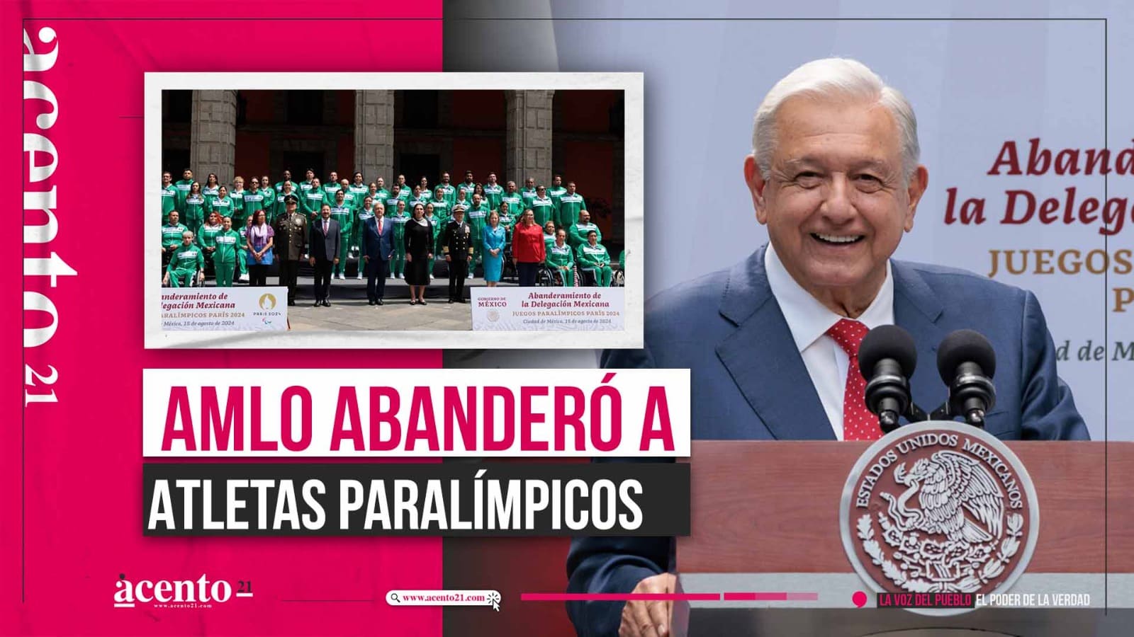 AMLO abanderó a la delegación mexicana para los Juegos Paralímpicos de París 2024