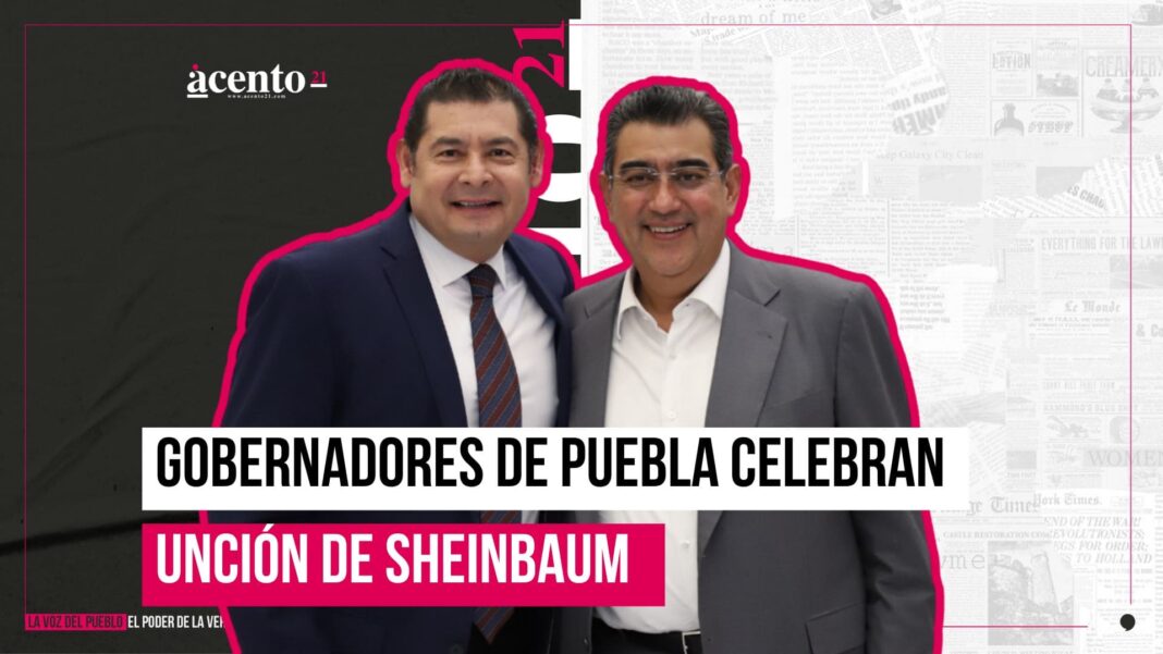 Gobernadores de Puebla celebran unción de Sheinbaum