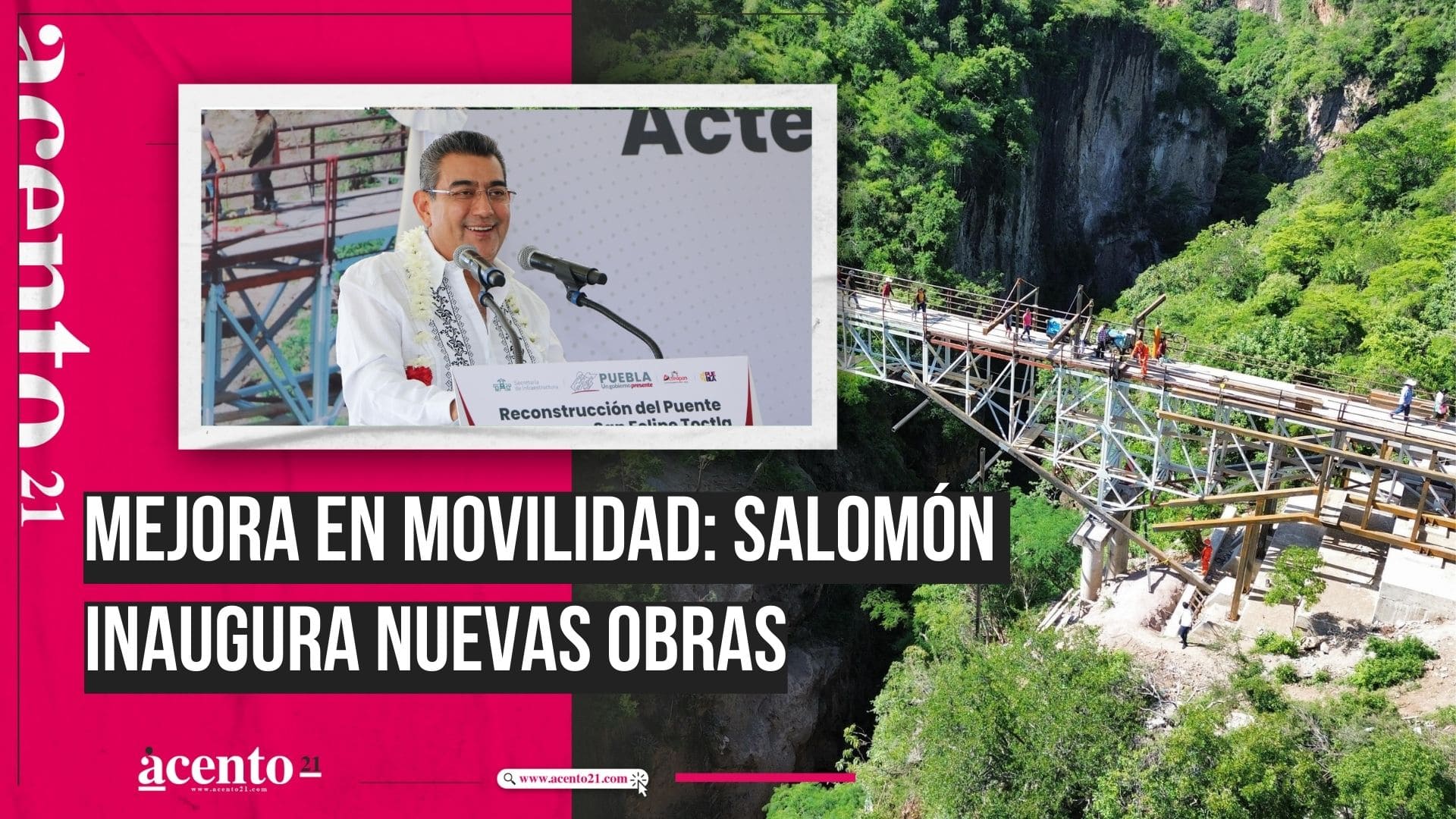 Con obras de infraestructura, Sergio Salomón mejora movilidad en Tochimilco y Acteopan