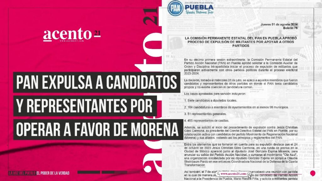 PAN Expulsa a 191 Candidatos y 506 Representantes de Casilla que operaron a favor de Morena