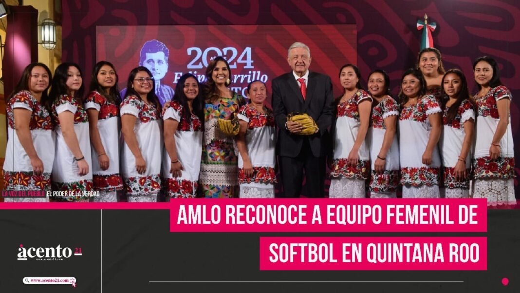 AMLO celebra a las Diablillas de Hondzonot en Quintana Roo