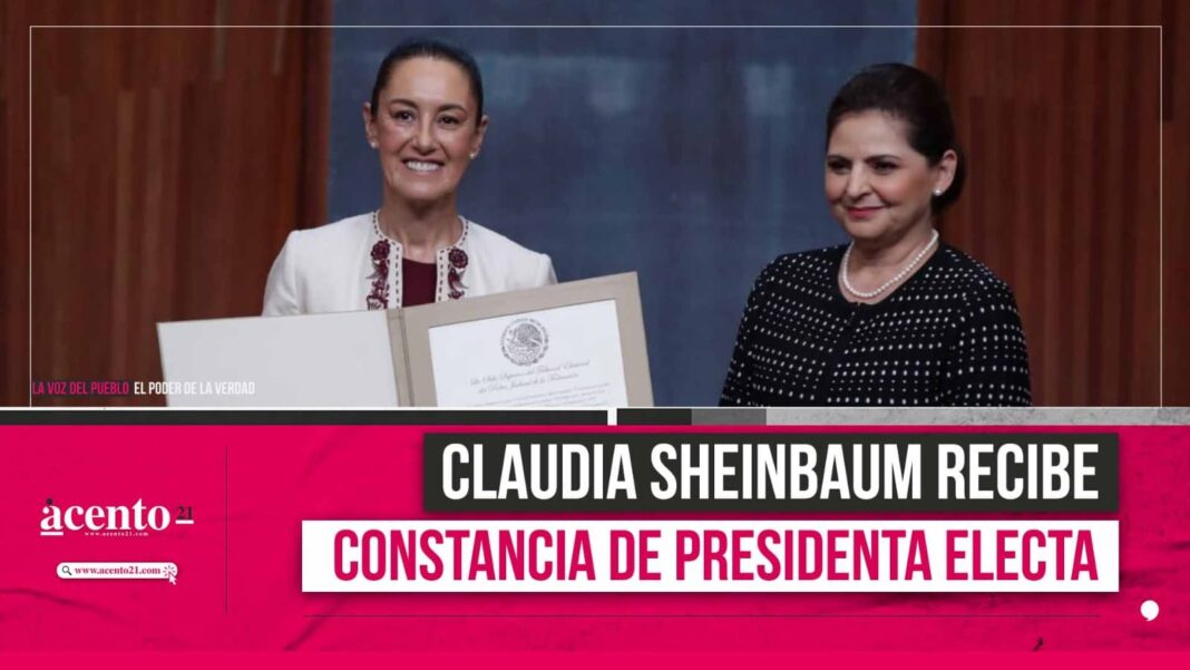 Claudia Sheinbaum recibe constancia de presidenta electa