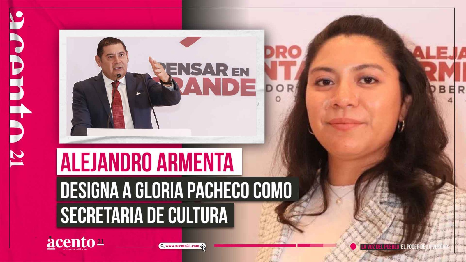 Alejandro Armenta designa a Gloria Pacheco como secretaria de Cultura