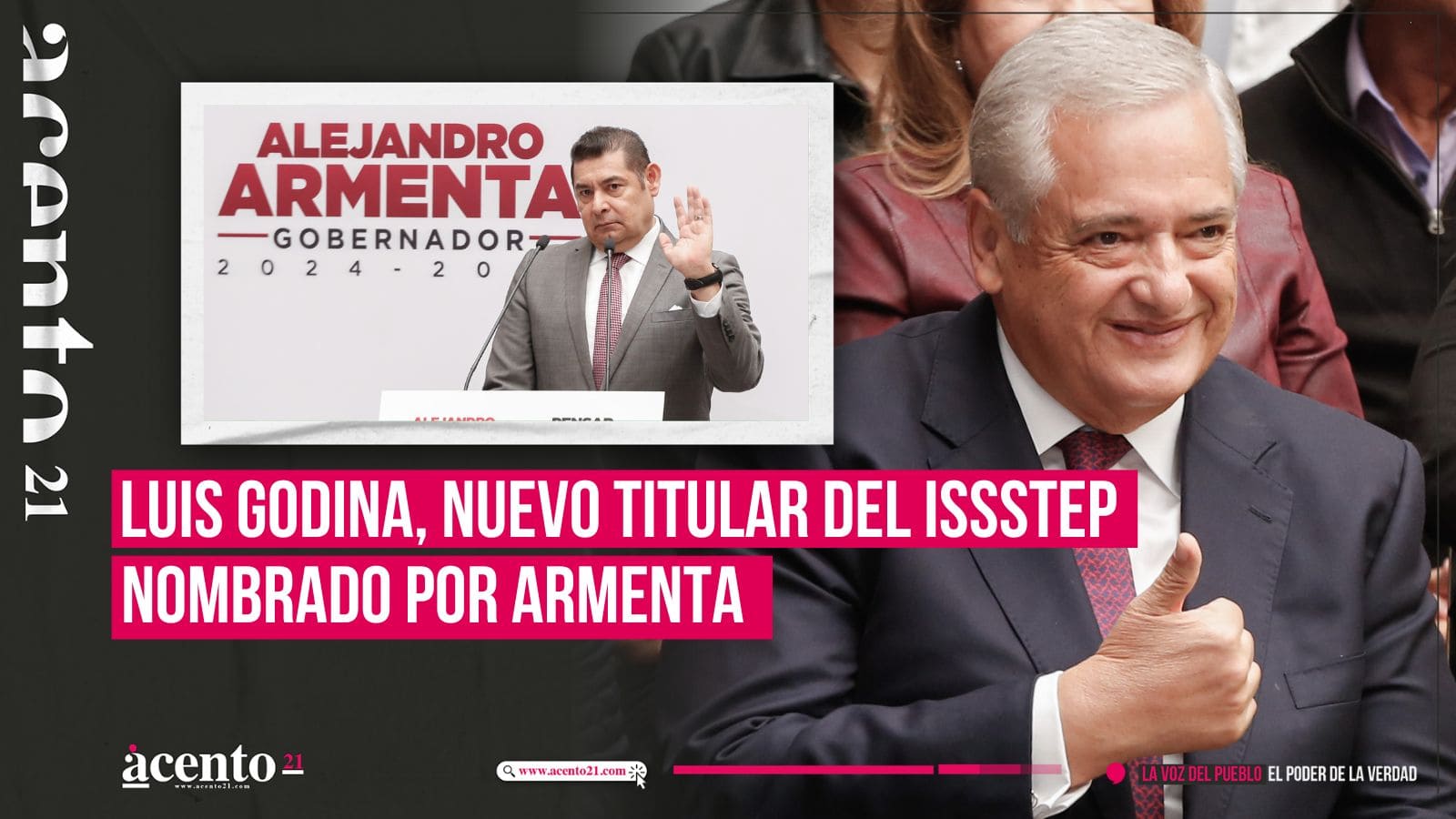 Alejandro Armenta nombra a Luis Antonio Godina al frente del ISSSTEP