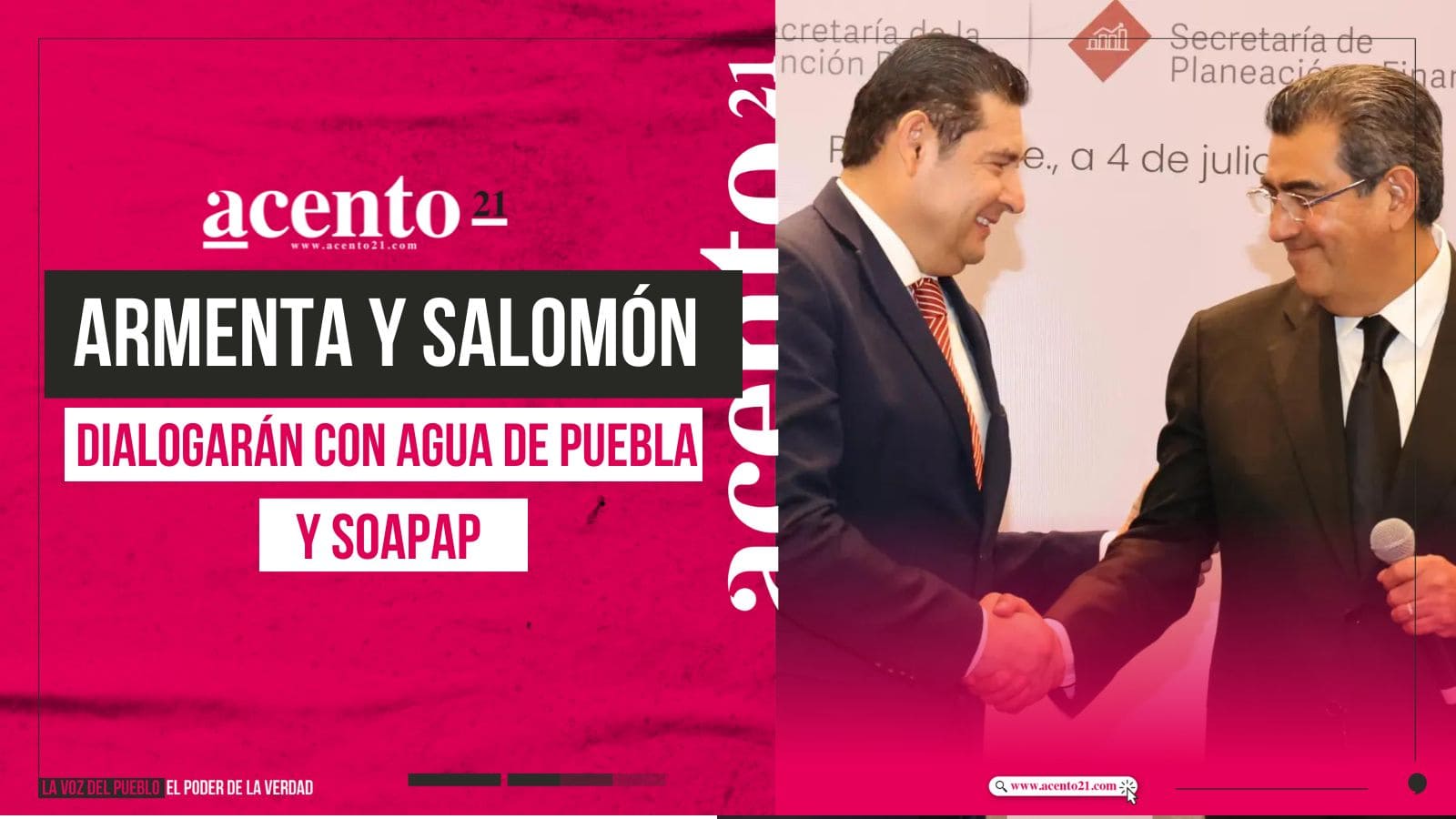 Armenta y Salomón se reunirán con directivos de Agua de Puebla y SOAPAP