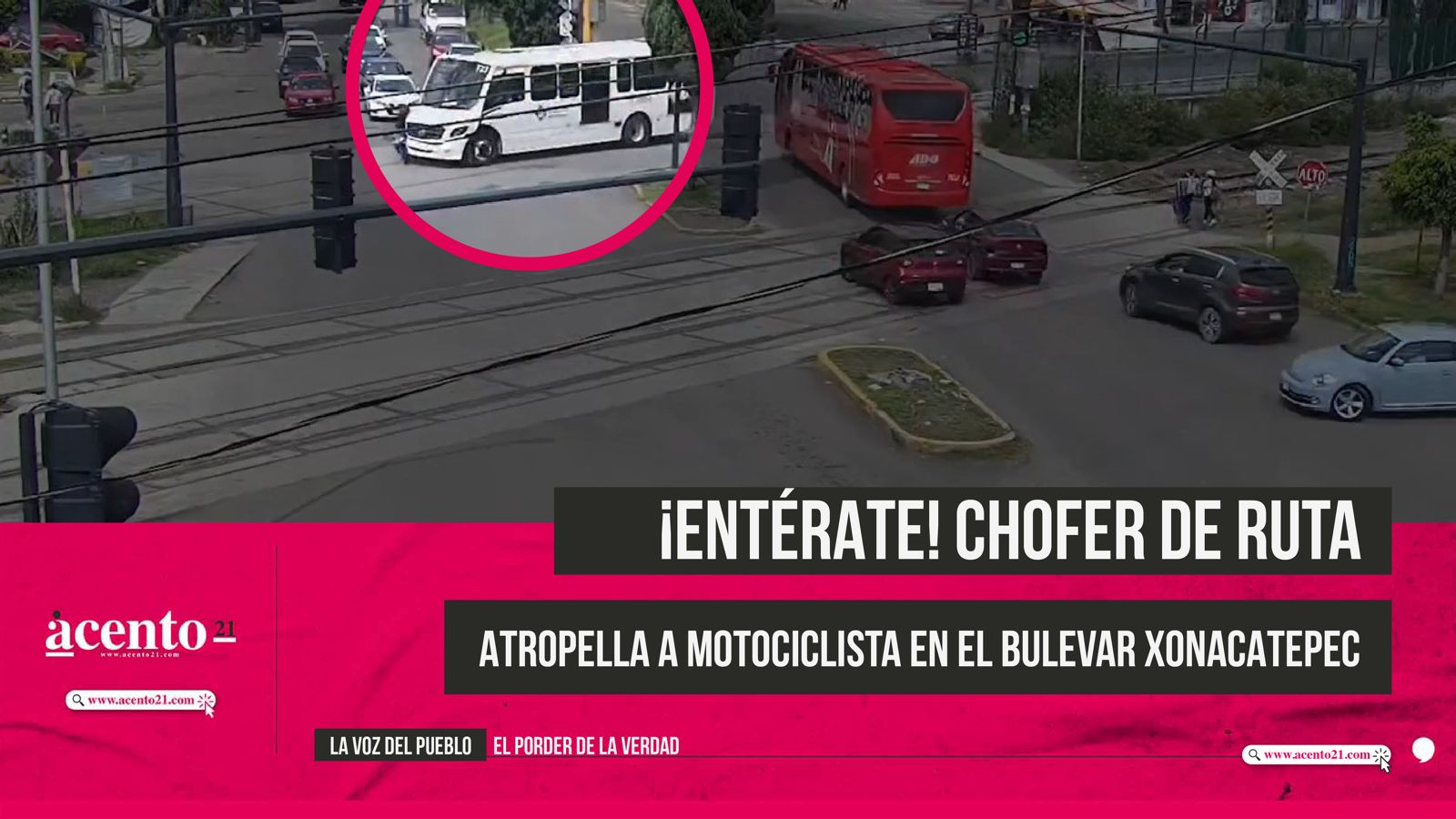 Chofer de RUTA atropella a motociclista en el bulevar Xonacatepec