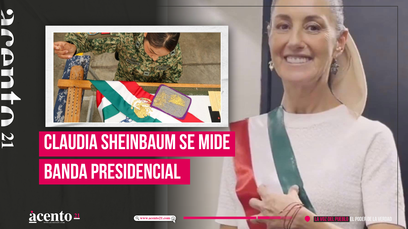 Claudia Sheinbaum se mide banda presidencial