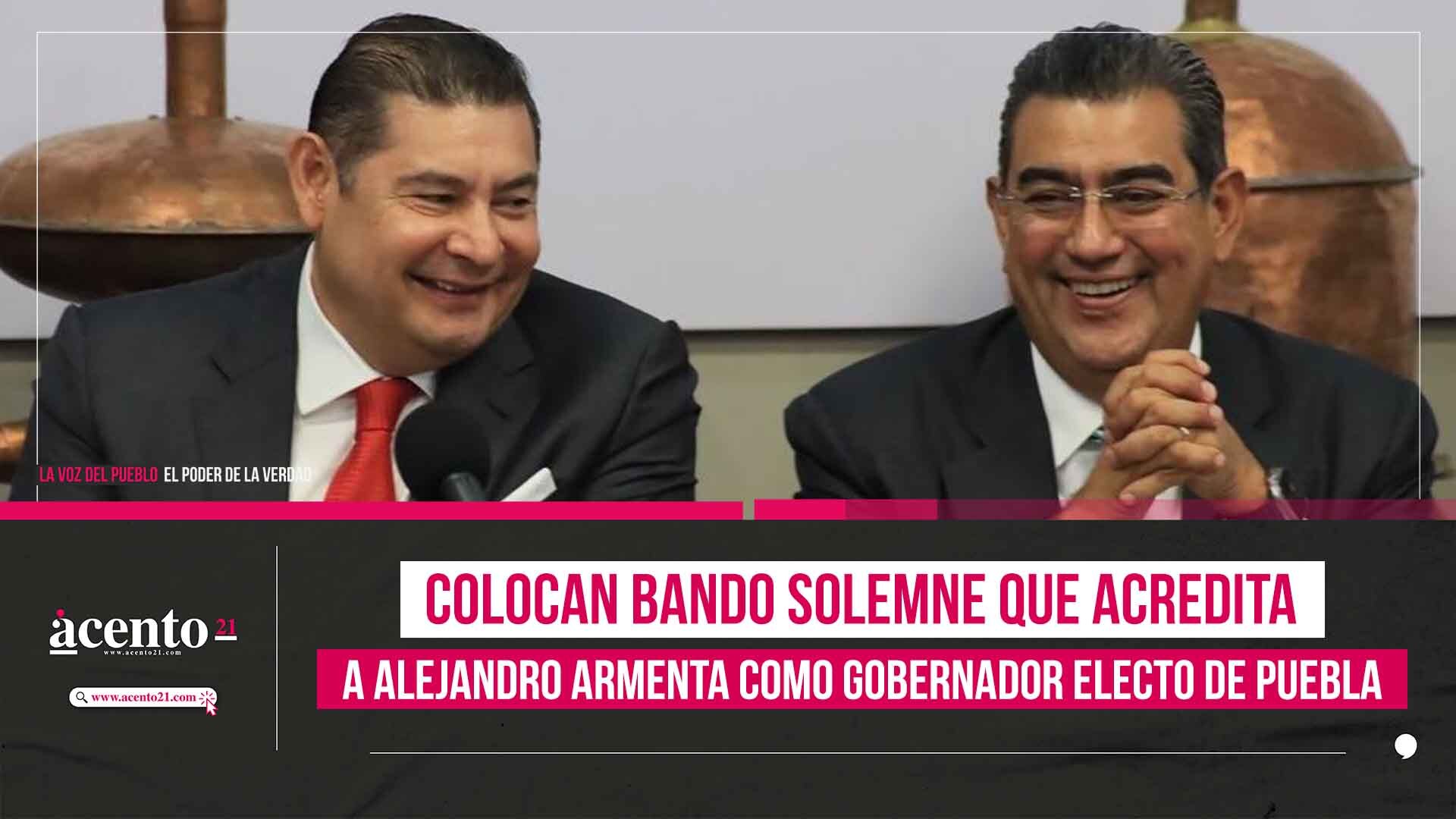 Colocan Bando Solemne que acredita a Alejandro Armenta