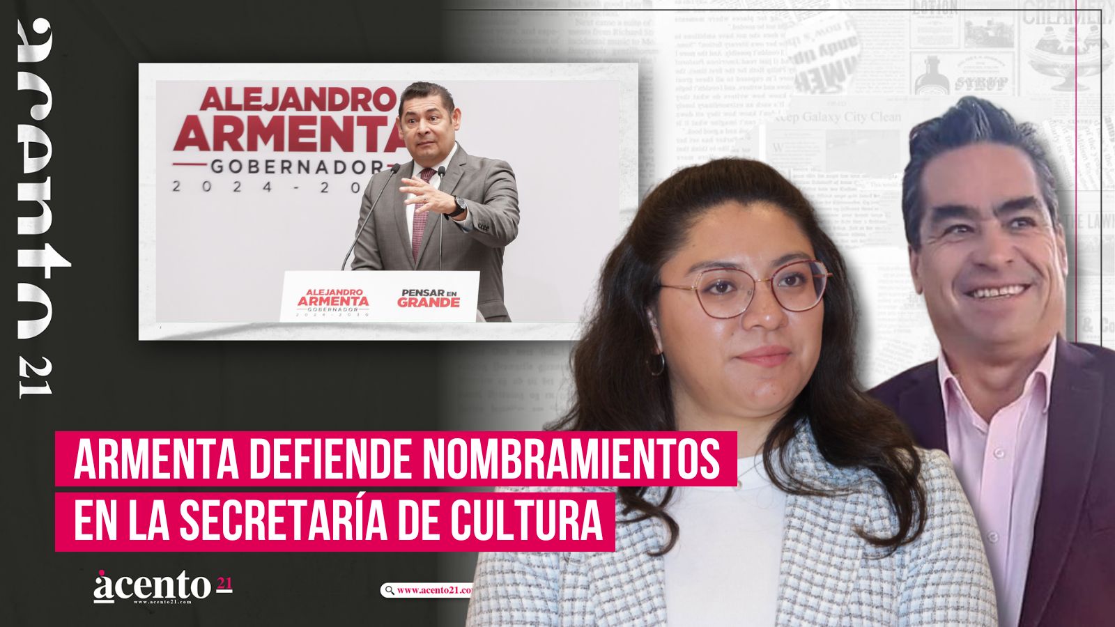 Defiende Armenta a Gloria Pacheco y Moreno Valle Buitrón en Secretaría de Cultura de Puebla