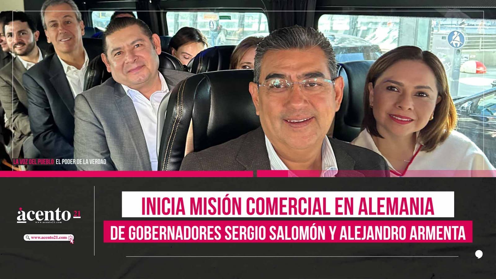 Inicia misión comercial en Alemania de gobernadores Sergio Salomón y Alejandro Armenta