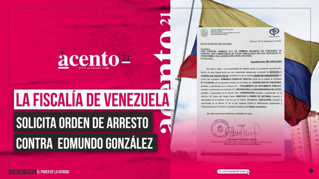 La Fiscalía de Venezuela solicita orden de arresto contra Edmundo González