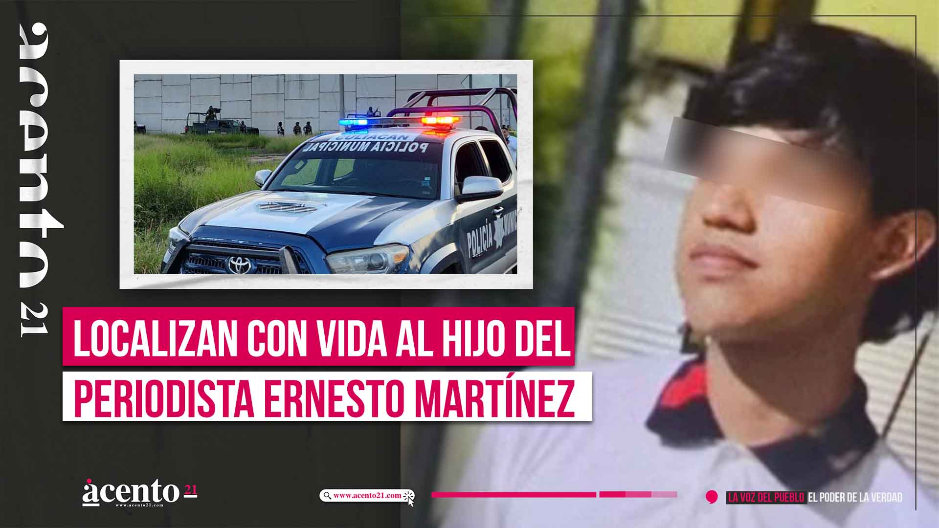 Localizan con vida al hijo del periodista Ernesto Martínez