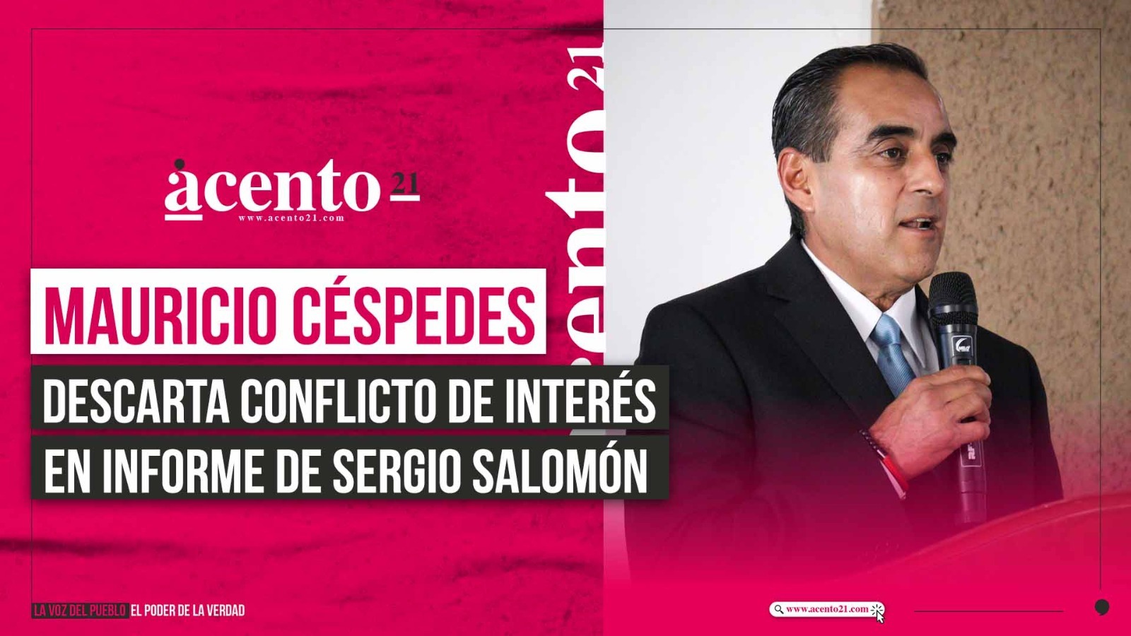 Mauricio Céspedes descarta conflicto de interés en informe de Sergio Salomón