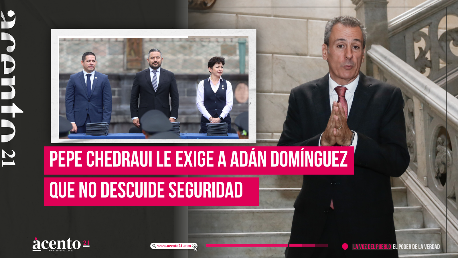 Pepe Chedraui le exige a Adán Domínguez no descuidar la seguridad en Puebla