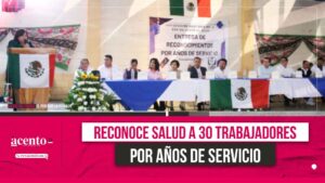 Reconoce Salud a 30 trabajadores por años de servicio