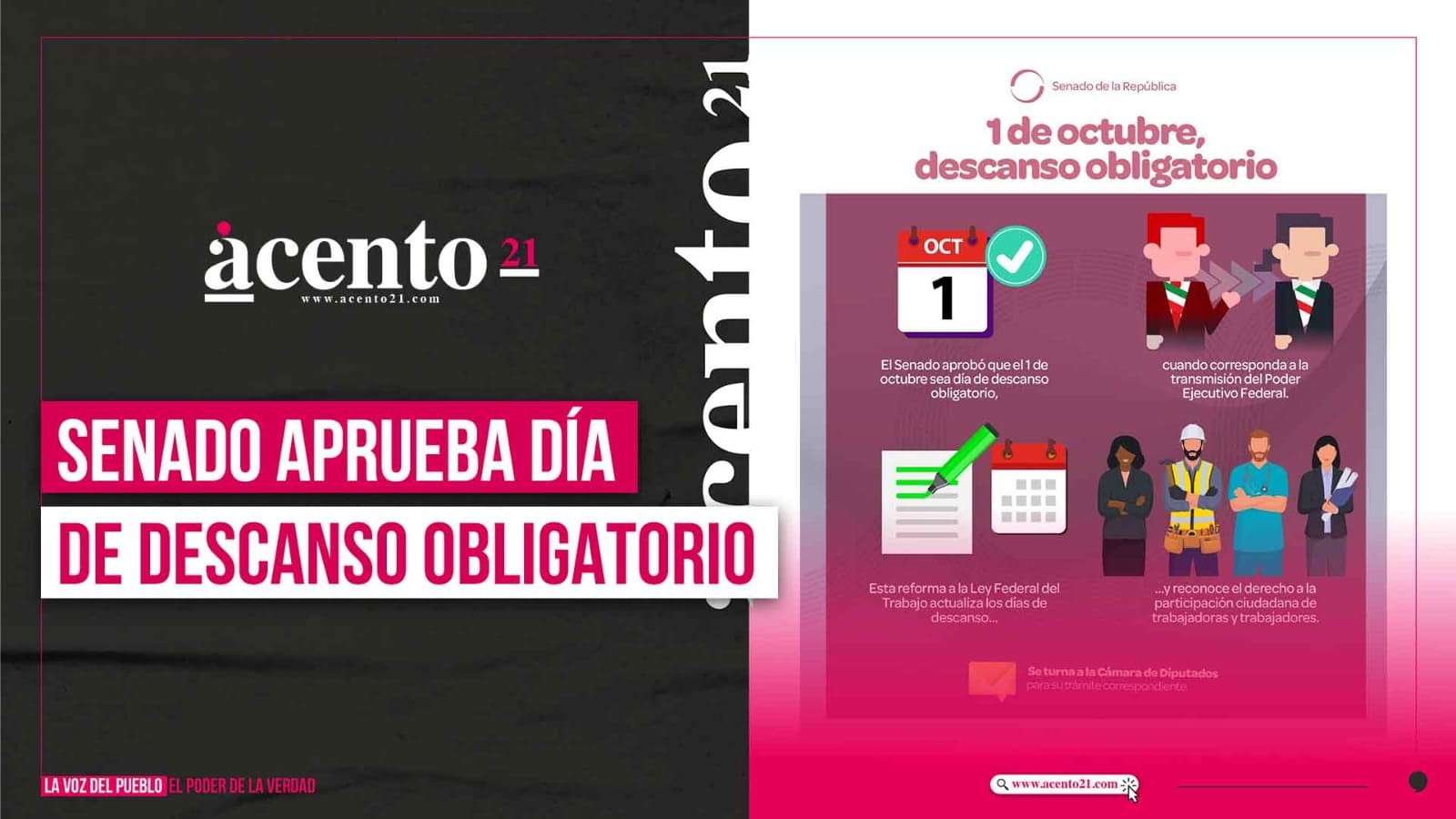 Senado aprueba día de descanso obligatorio el 1 de octubre