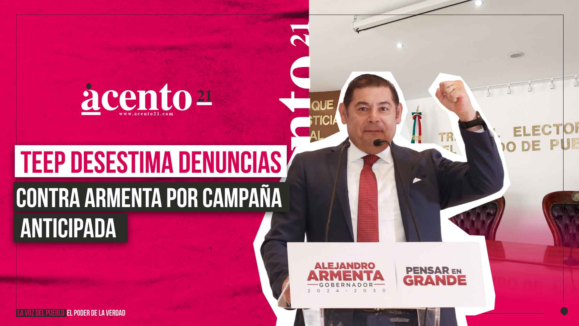 TEEP desecha quejas contra Alejandro Armenta por actos anticipados de campaña