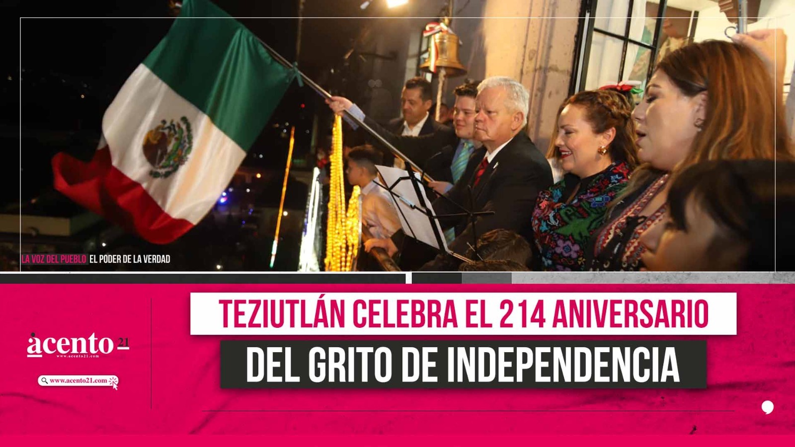 Teziutlán celebra el 214 aniversario del Grito de Independencia