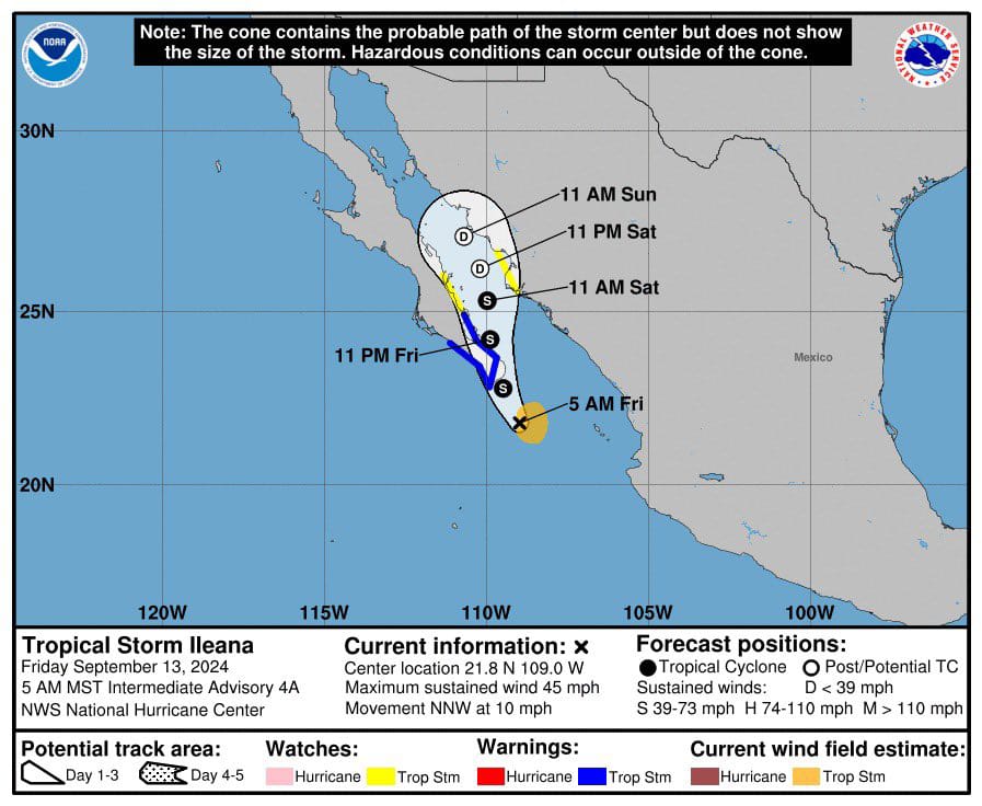 Depresión tropical 9-E ya está activa al sur de Los Cabos