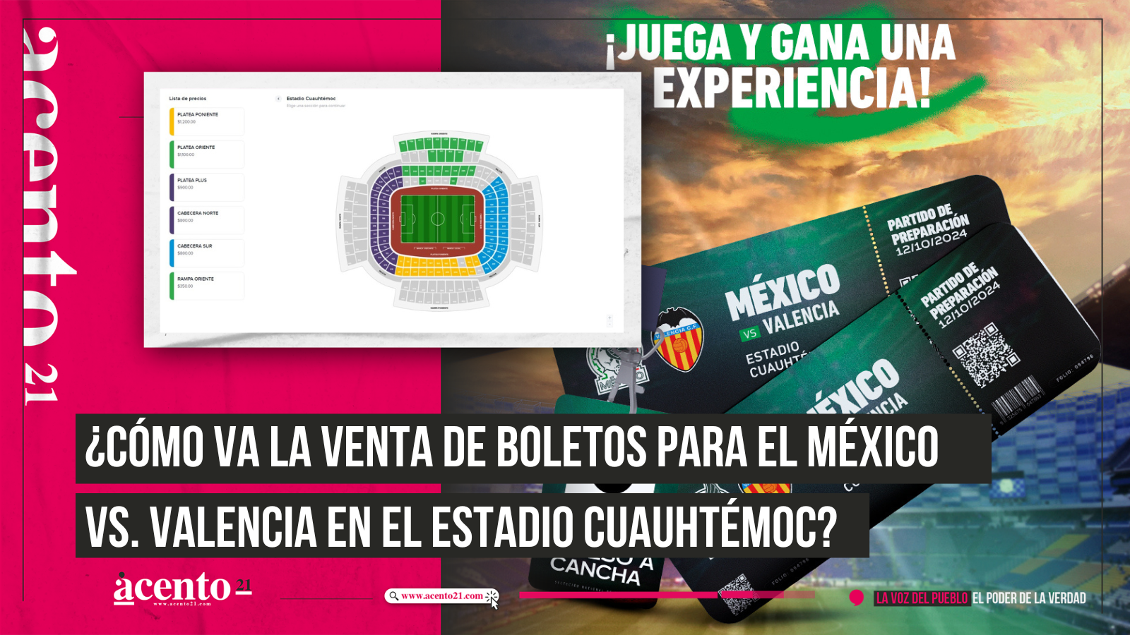 ¿Cómo va la venta de boletos para el México vs. Valencia en el Estadio Cuauhtémoc