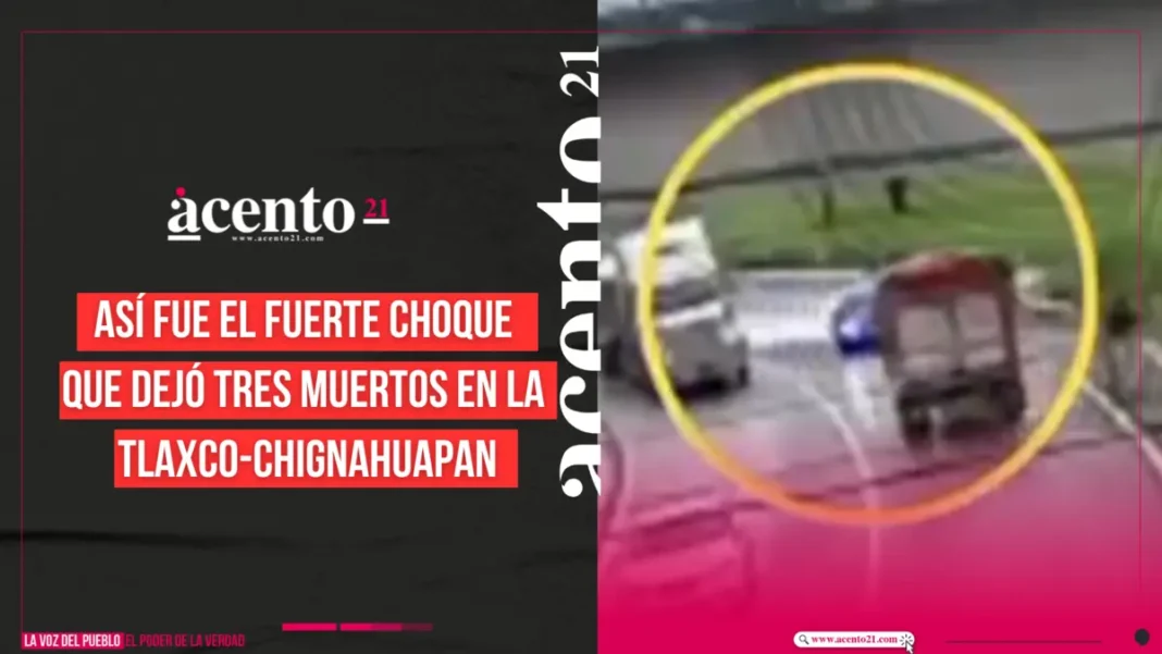 Así fue el fuerte choque que dejó tres muertos en la Tlaxco-Chignahuapan