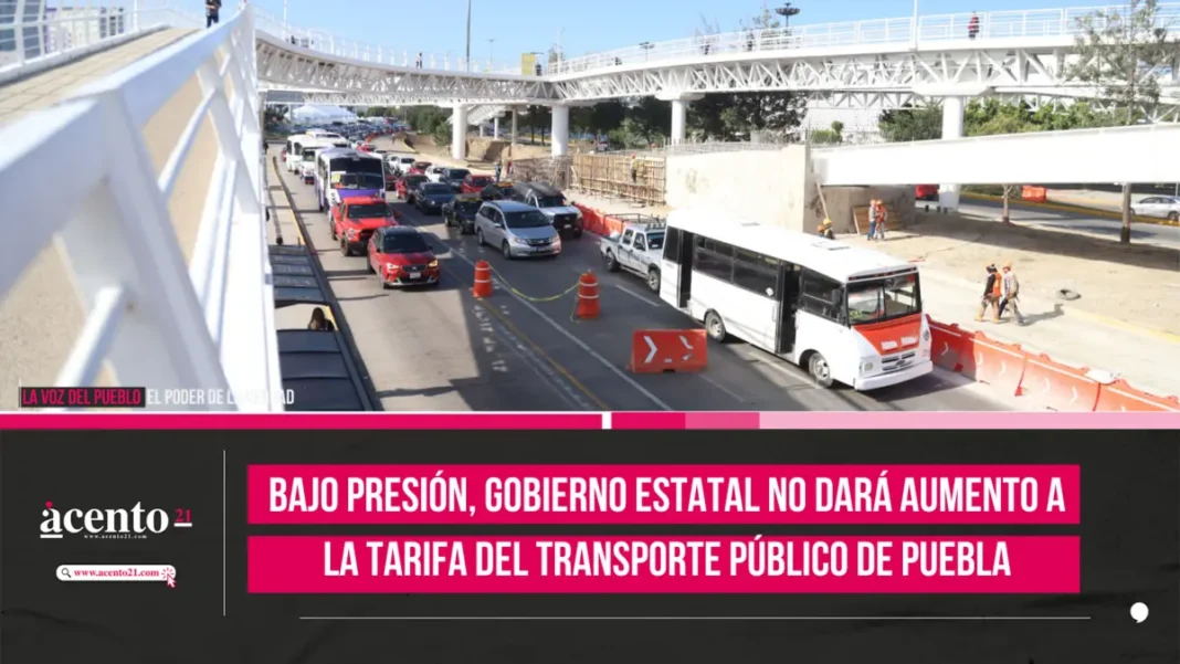 Bajo presión, gobierno estatal no dará aumento a la tarifa del transporte público de Puebla