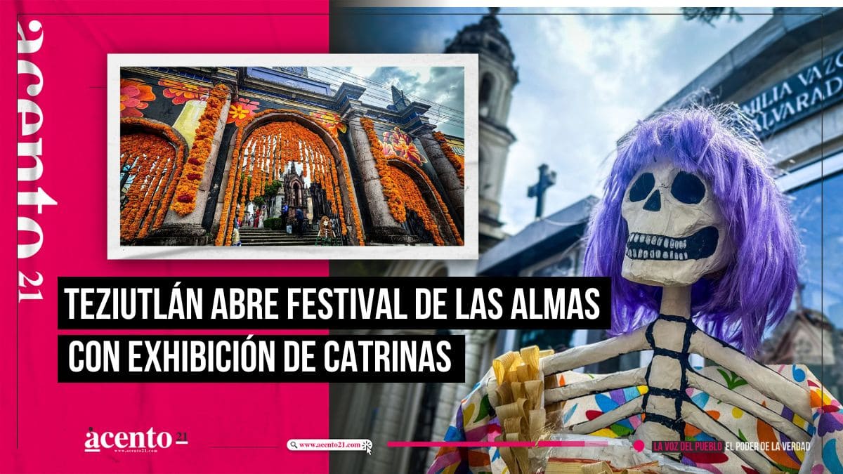 Con exposición de catrinas, autoridades municipales dan inicio al festival de las almas en Teziutlán