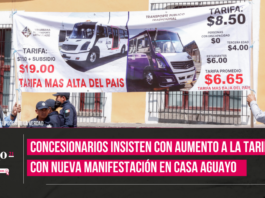 Concesionarios insisten con aumento a la tarifa con nueva manifestación en Casa Aguayo