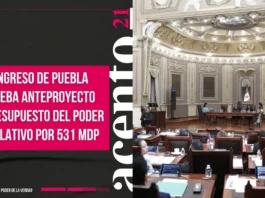 Congreso de Puebla aprueba anteproyecto de presupuesto del Poder Legislativo por 531 mdp