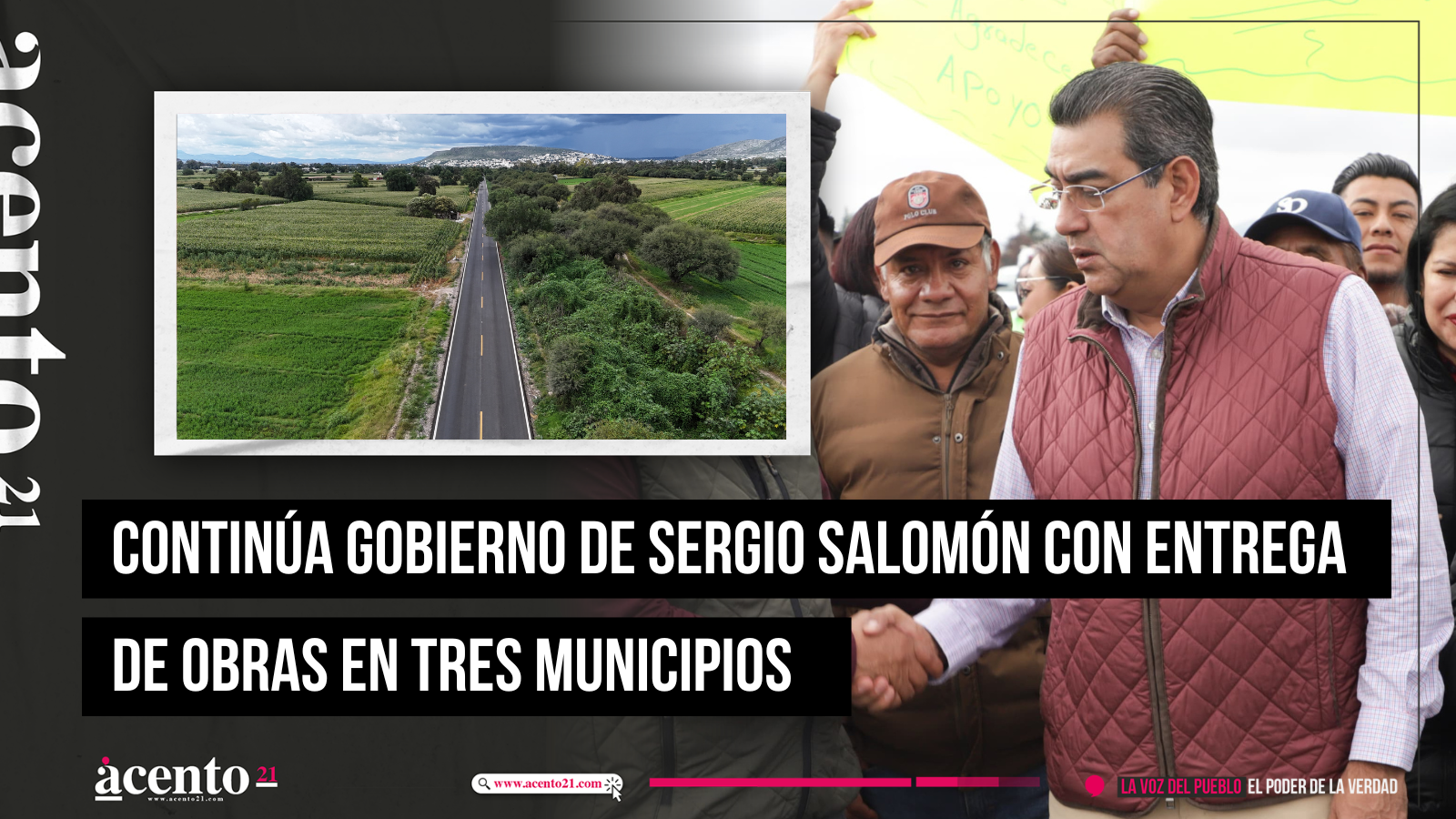 Continúa gobierno de Sergio Salomón invirtiendo recursos en todo el Estado; entrega obras en tres municipios