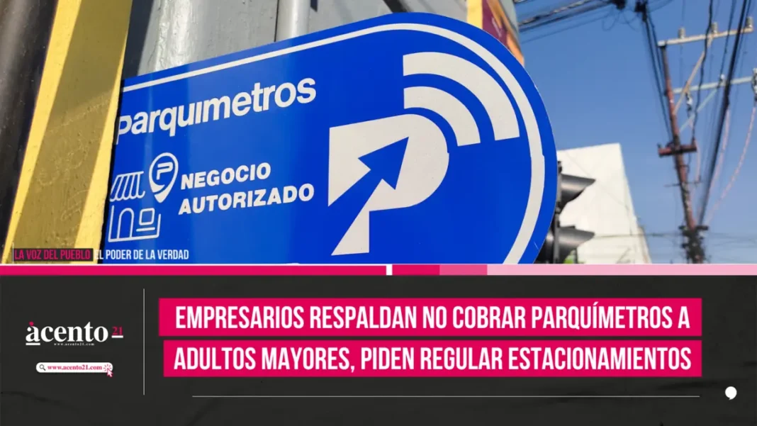 Empresarios respaldan no cobrar parquímetros a adultos mayores, piden regular estacionamientos