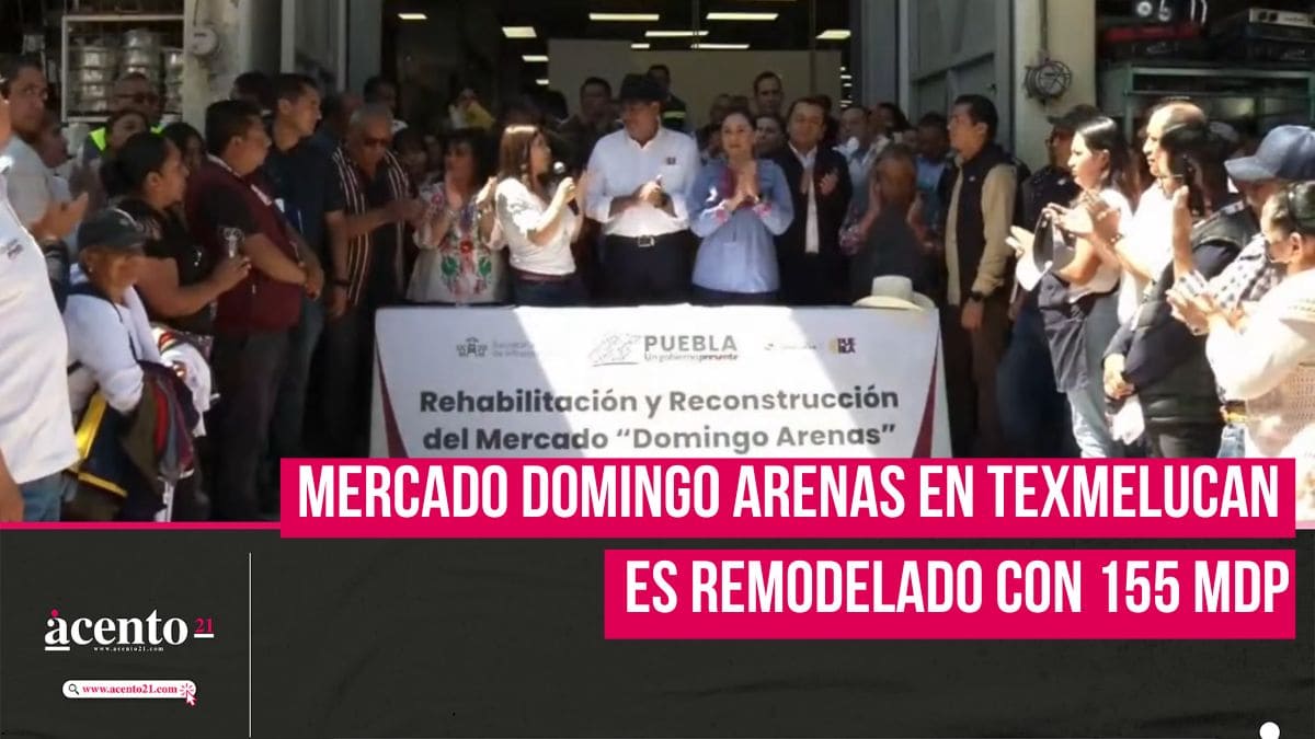 Entregan rehabilitación del Mercado Domingo Arenas en Texmelucan con inversión de 155 mdp