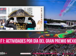 F1 Actividades por día del Gran Premio México