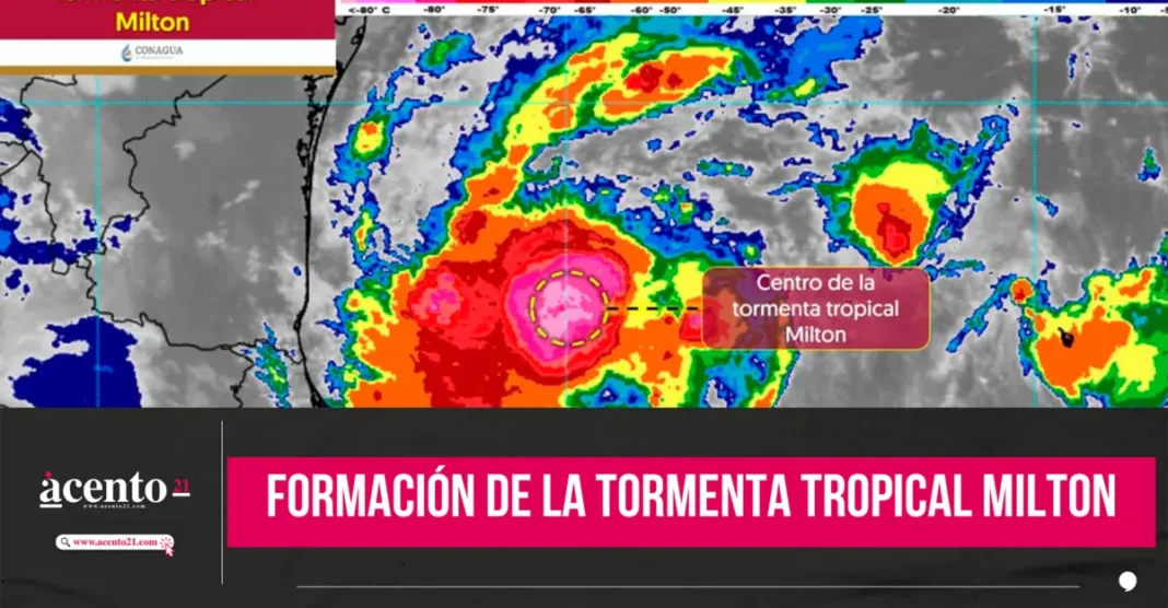 Formación de la Tormenta Tropical Milton