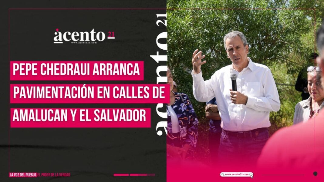 Gobierno de Pepe Chedraui inicia pavimentación de calles en Amalucan y El Salvador