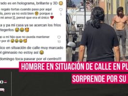 Hombre en situación de calle en Puebla se hace viral por su físico fitness