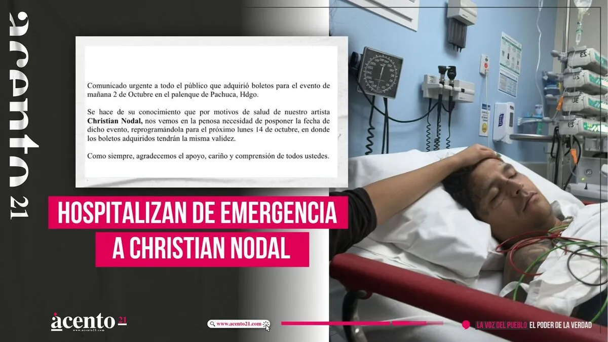 Hospitalizan de emergencia a Christian Nodal