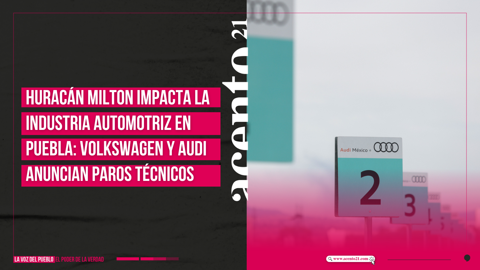 Huracán Milton impacta la industria automotriz en Puebla Volkswagen y Audi anuncian paros técnicos