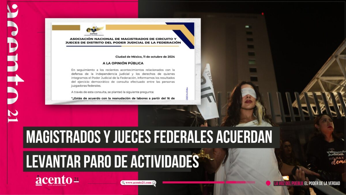 Magistrados y jueces federales acuerdan levantar paro de actividades