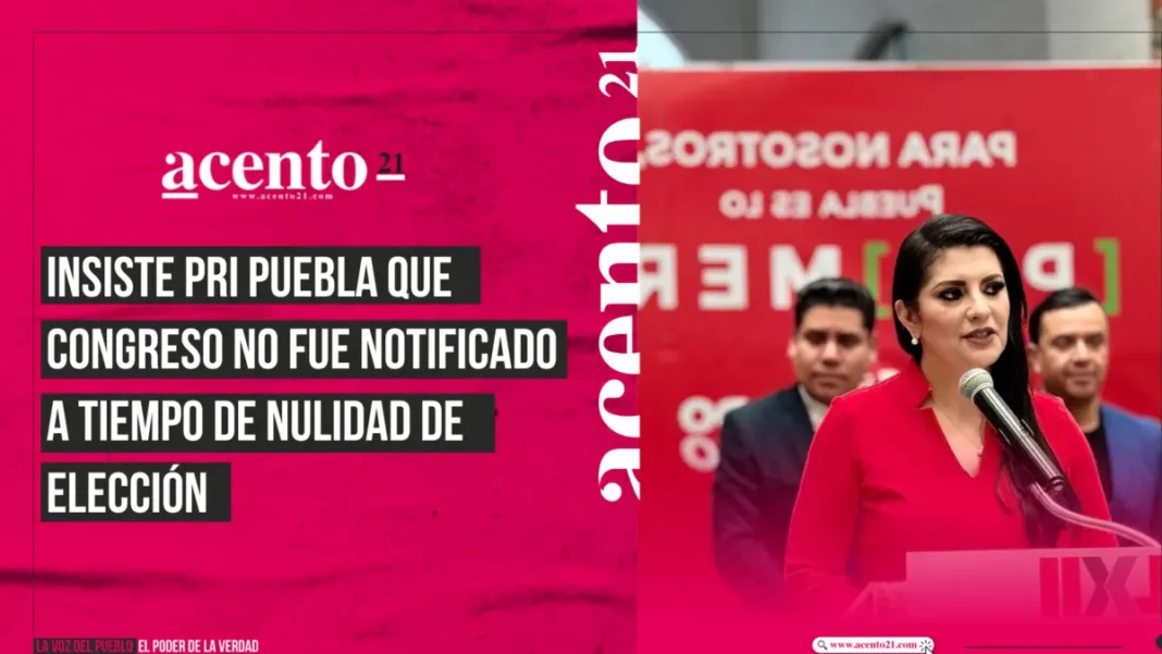 Insiste PRI Puebla que Congreso no fue notificado a tiempo de nulidad de elección