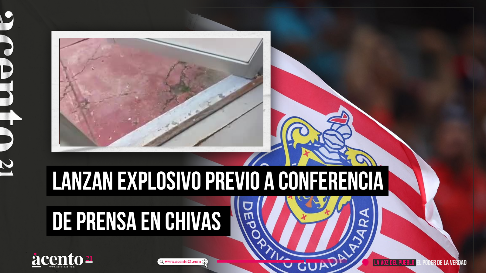 Lanzan explosivo previo a conferencia de prensa en Chivas