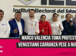 Marco Valencia rindió protesta en Venustiano Carranza pese a nulidad de elección