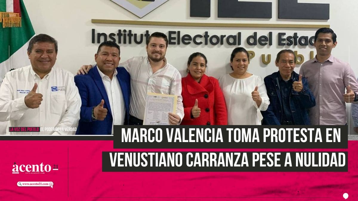 Marco Valencia rindió protesta en Venustiano Carranza pese a nulidad de elección