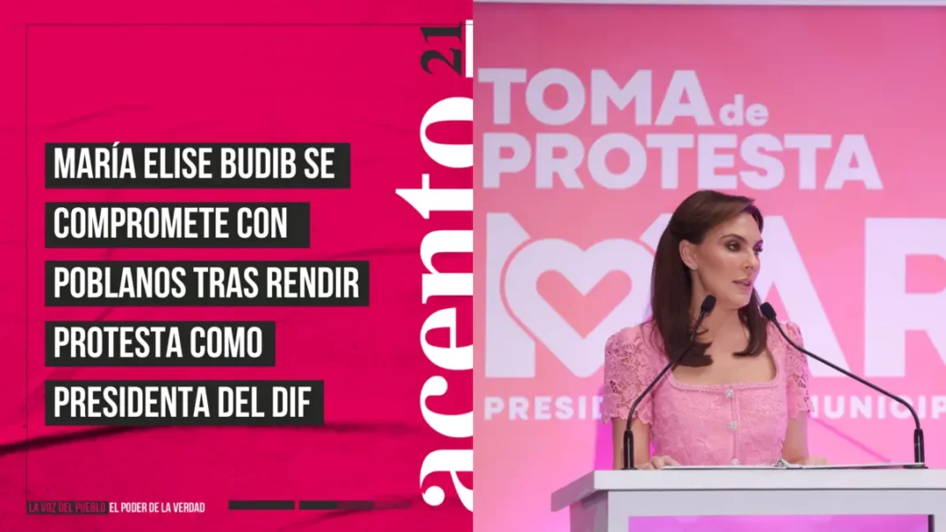 María Elise Budib se compromete con poblanos tras rendir protesta como presidenta del DIF