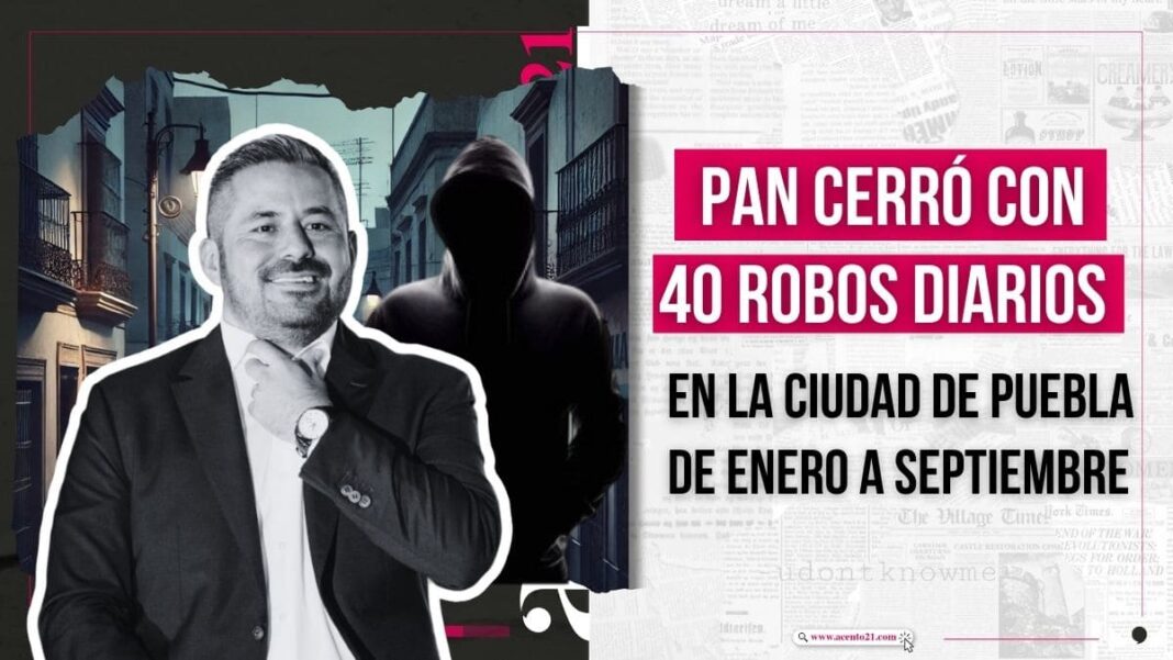 PAN cerró con 40 robos diarios en la ciudad de Puebla de enero a septiembre